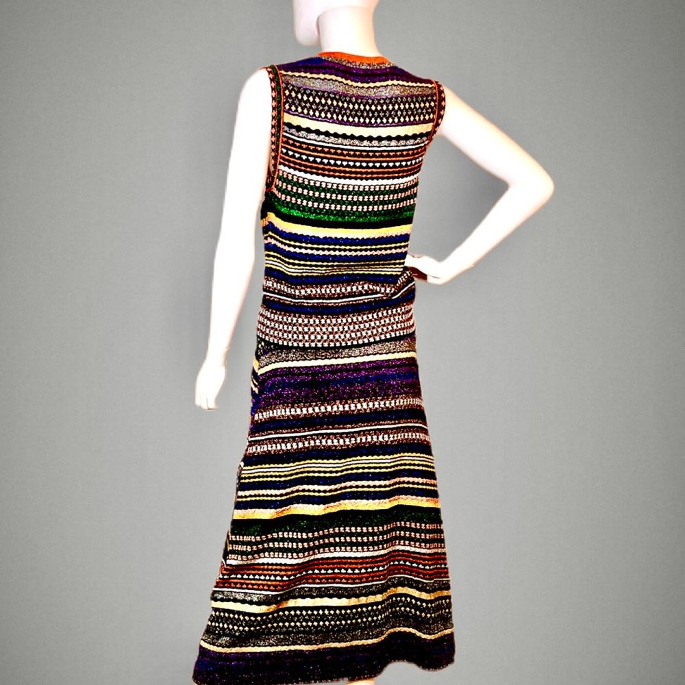 ⭐️SALE: $2235 Orange Label MISSONI Metallic Geometric Knit Skirt Size 6 - Picture 5 of 14
